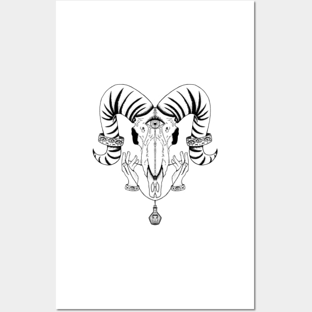 Sheep skull biblically accurate angel Wall Art by Shred-Lettuce